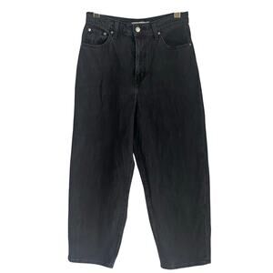 Levi’s Premium Ballon Leg Jeans Women Waist 28 Denim Black Stonewash Loose Leg